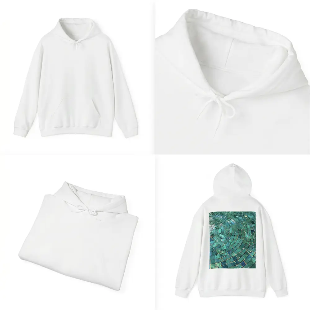Teal Mosaic Tiles Swirling Pool Water – Hoodies