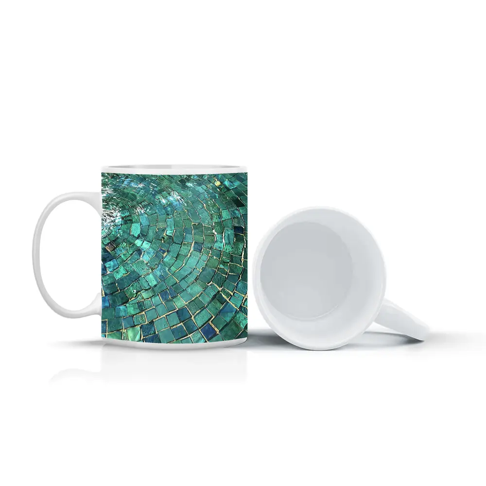 Teal Mosaic Tiles Swirling Pool Water – Mugs