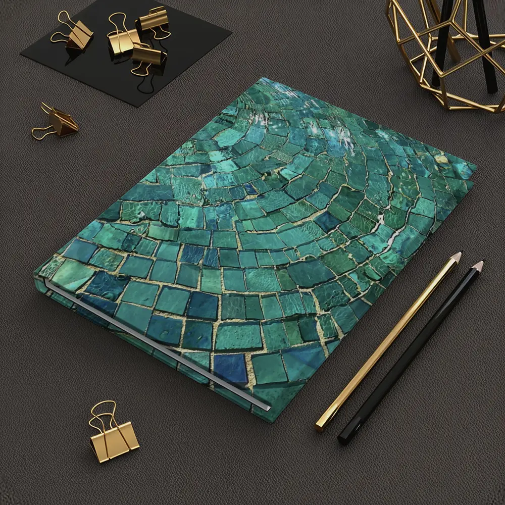 Teal Mosaic Tiles Swirling Pool Water – Notebooks