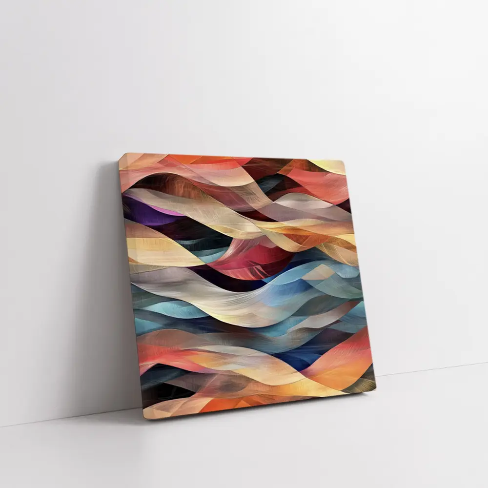 Colorful Abstract Wave Layers Mixed Tones – Wall Art