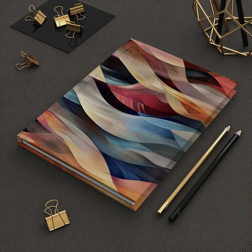 Colorful Abstract Wave Layers Mixed Tones – Notebooks