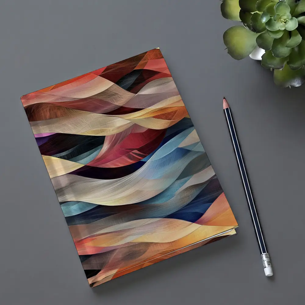 Colorful Abstract Wave Layers Mixed Tones – Notebooks