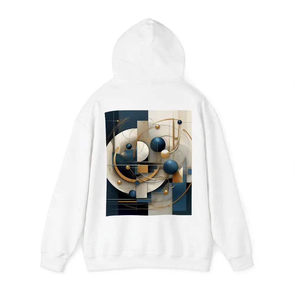 Abstract Blue Gold Geometric Spheres Art – Hoodies