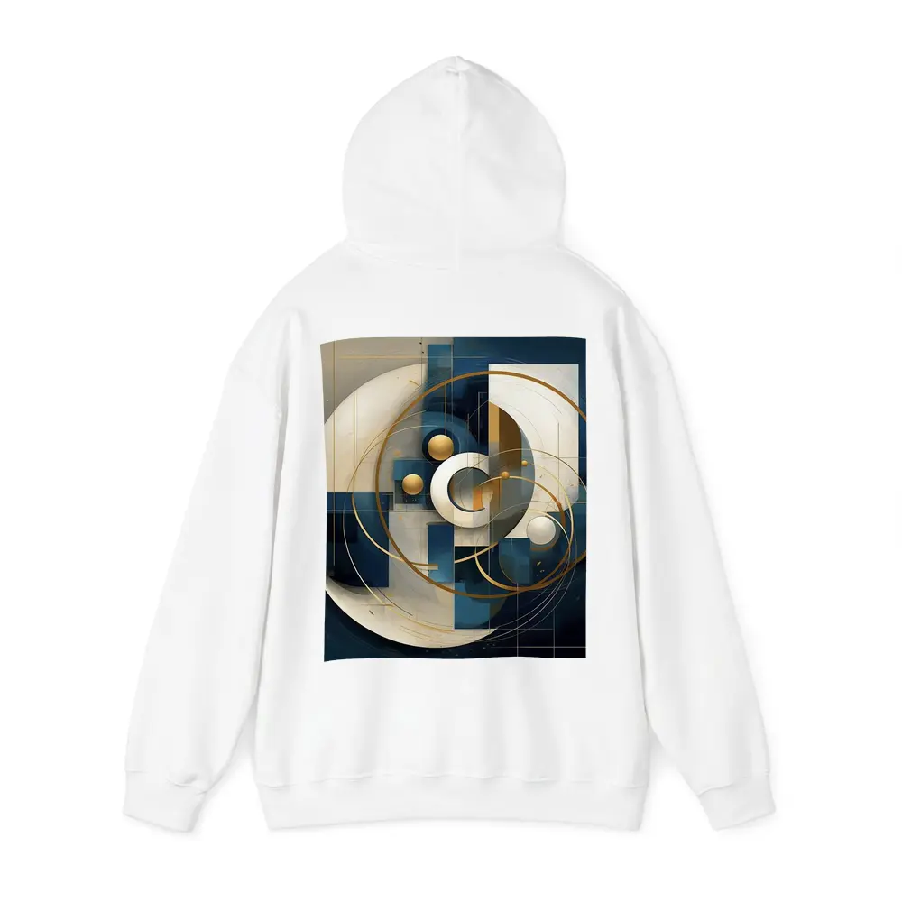Abstract Blue Gold Geometric Circles Art – Hoodies