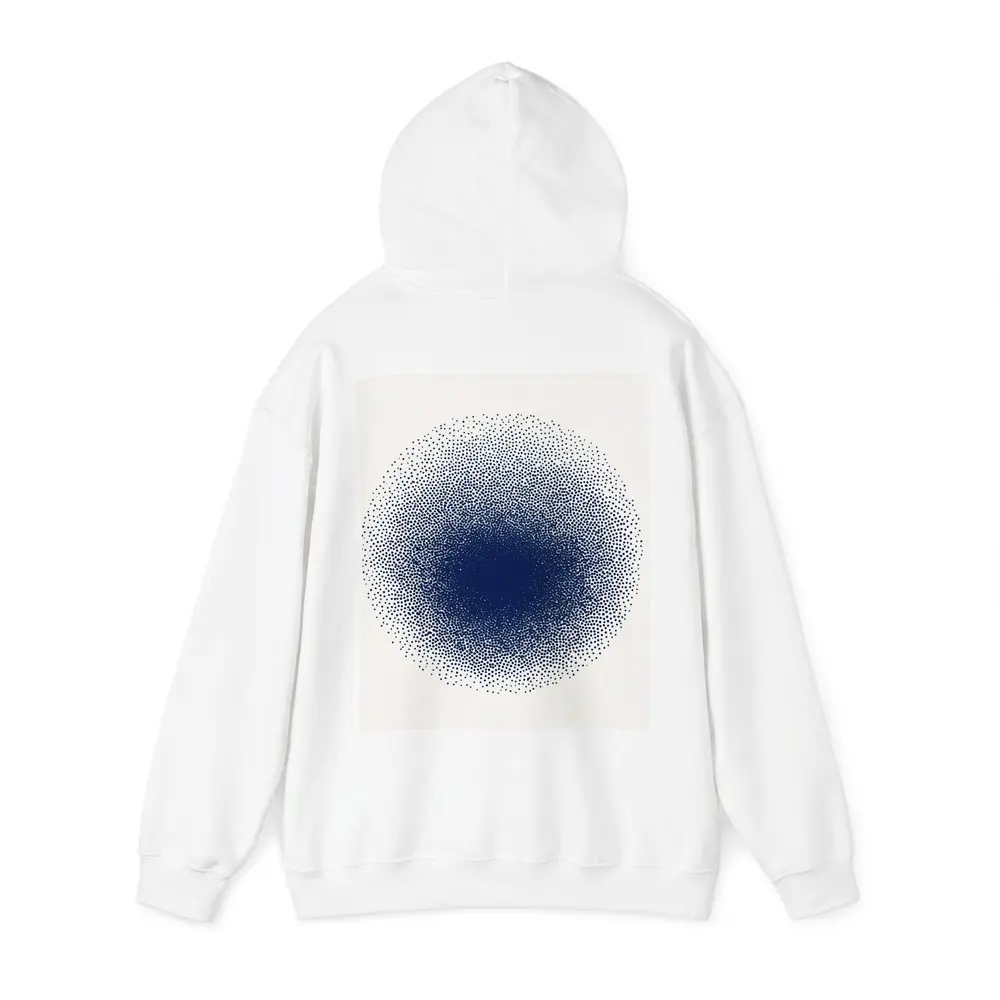 Navy Blue Dotwork Circle Abstract Minimal Art – Hoodies