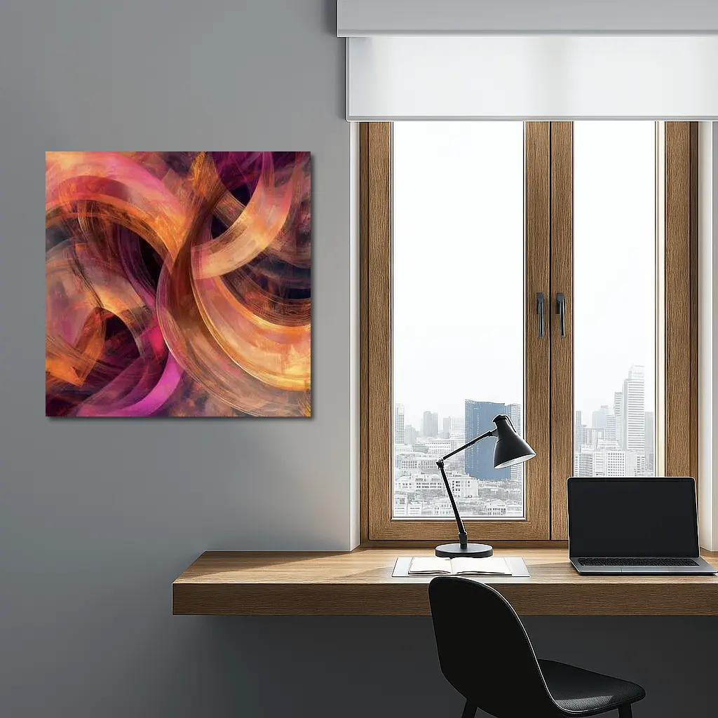 Swirling Circles Abstract Coral Pink Art – Wall Art