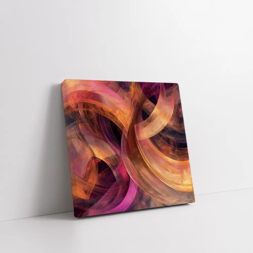 Swirling Circles Abstract Coral Pink Art – Wall Art
