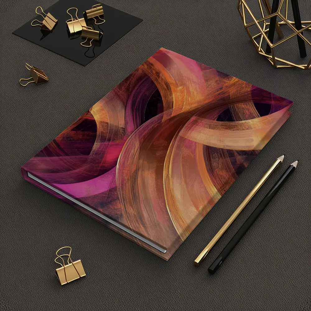 Swirling Circles Abstract Coral Pink Art – Notebooks