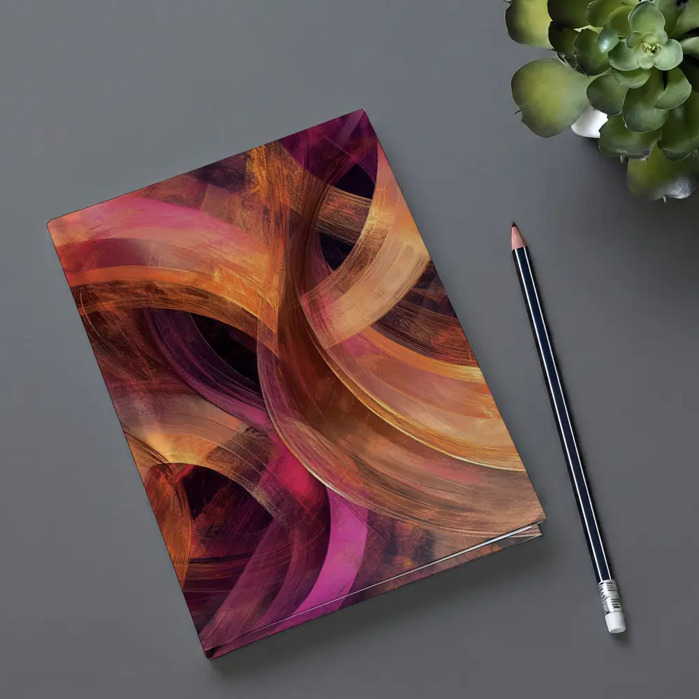 Swirling Circles Abstract Coral Pink Art – Notebooks