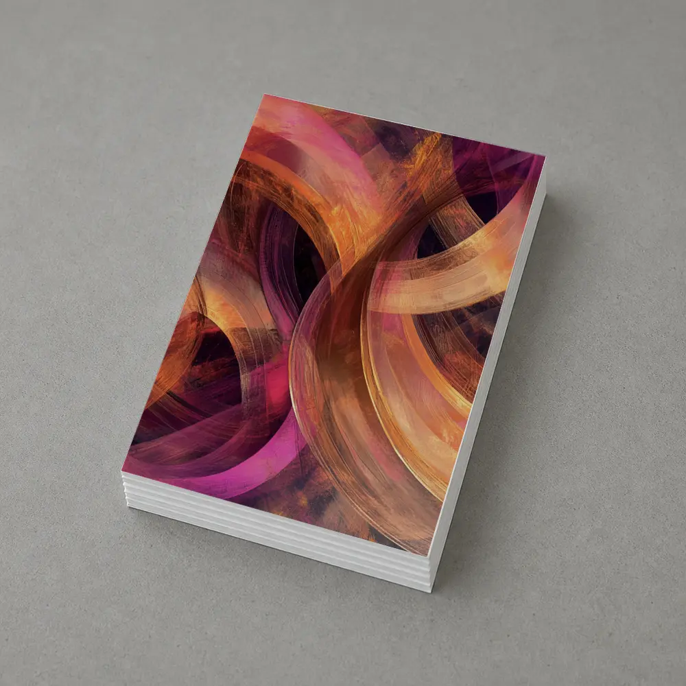 Swirling Circles Abstract Coral Pink Art – Postcards