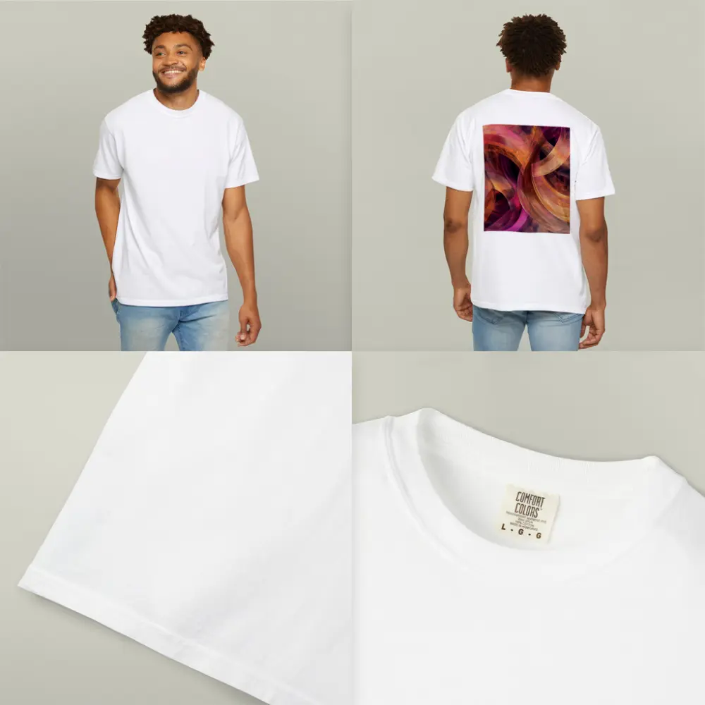 Swirling Circles Abstract Coral Pink Art – T-Shirts