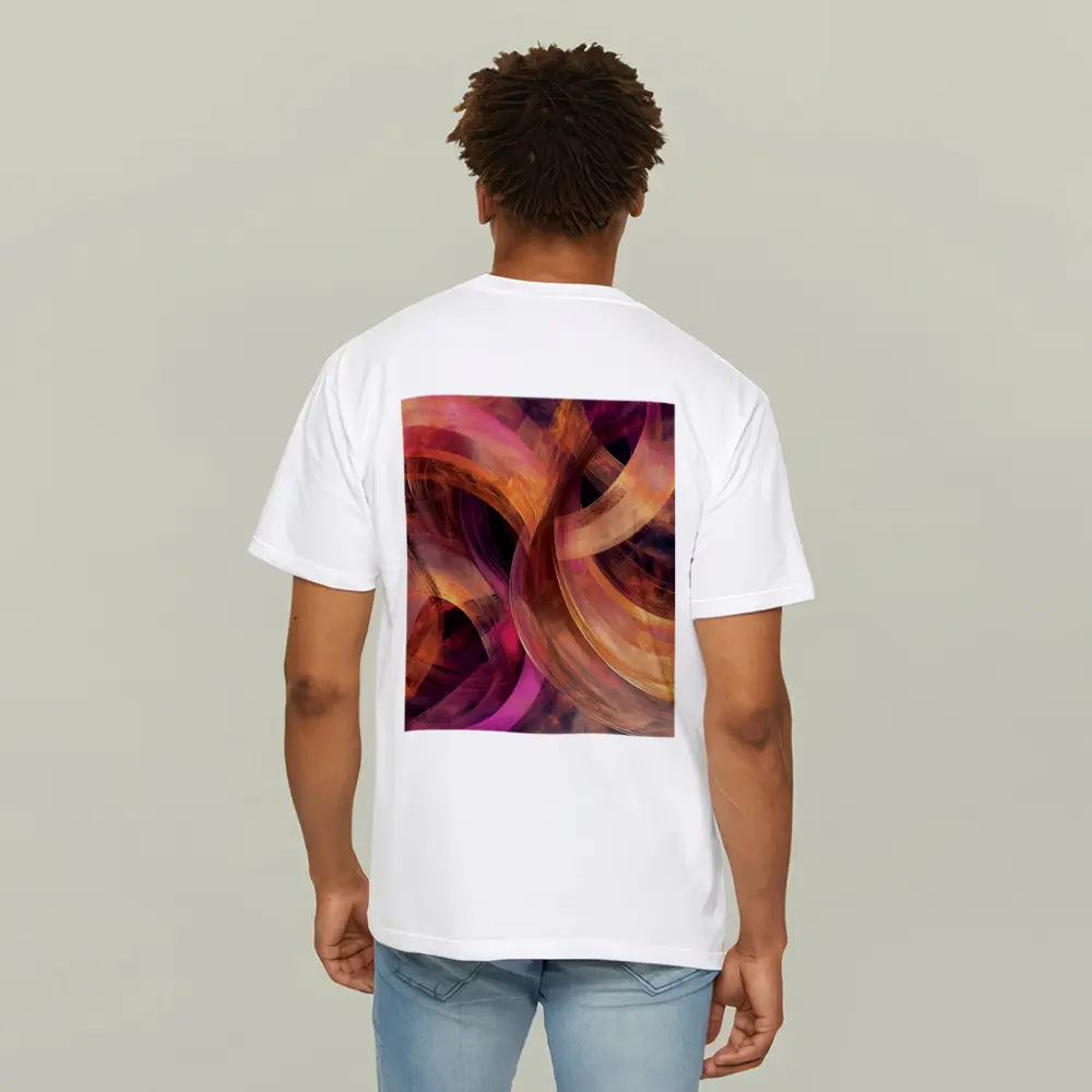 Swirling Circles Abstract Coral Pink Art – T-Shirts