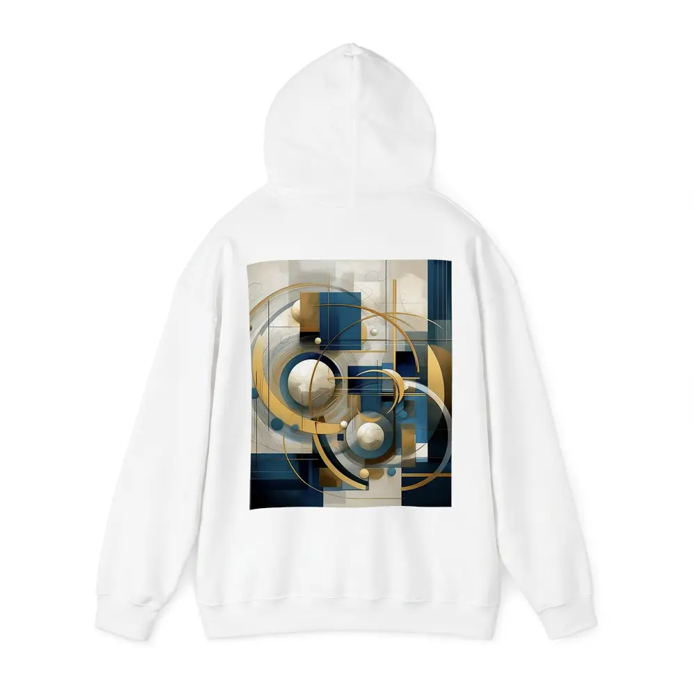 Gold Blue Geometric Abstract Art Circles – Hoodies