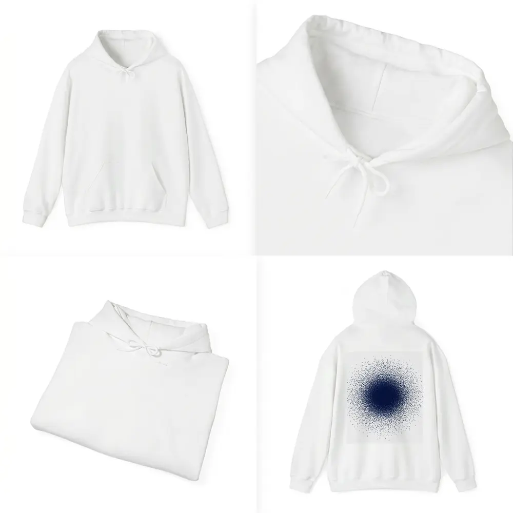 Navy Blue Dot Cluster Abstract Dark Explosion – Hoodies
