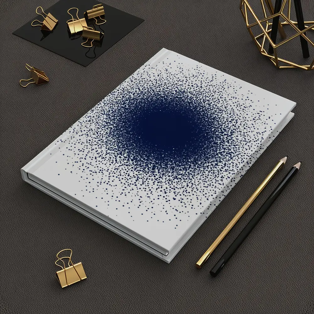 Navy Blue Dot Cluster Abstract Dark Explosion – Notebooks