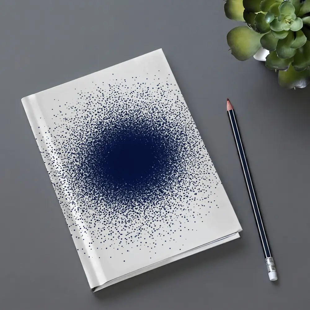 Navy Blue Dot Cluster Abstract Dark Explosion – Notebooks