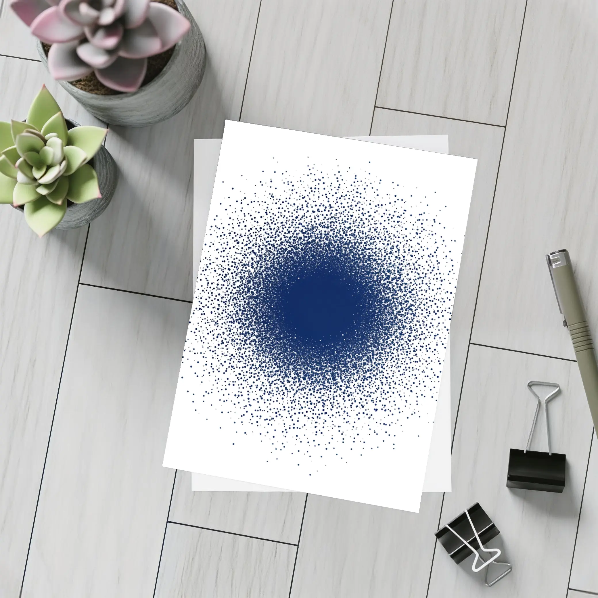 Navy Blue Dot Cluster Abstract Dark Explosion – Postcards
