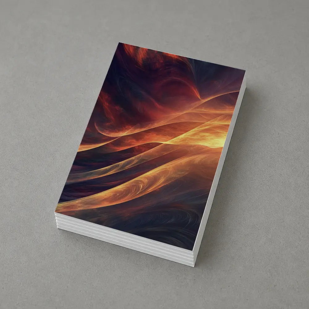 Fractal Flame Waves Dark Abstract Art – Postcards