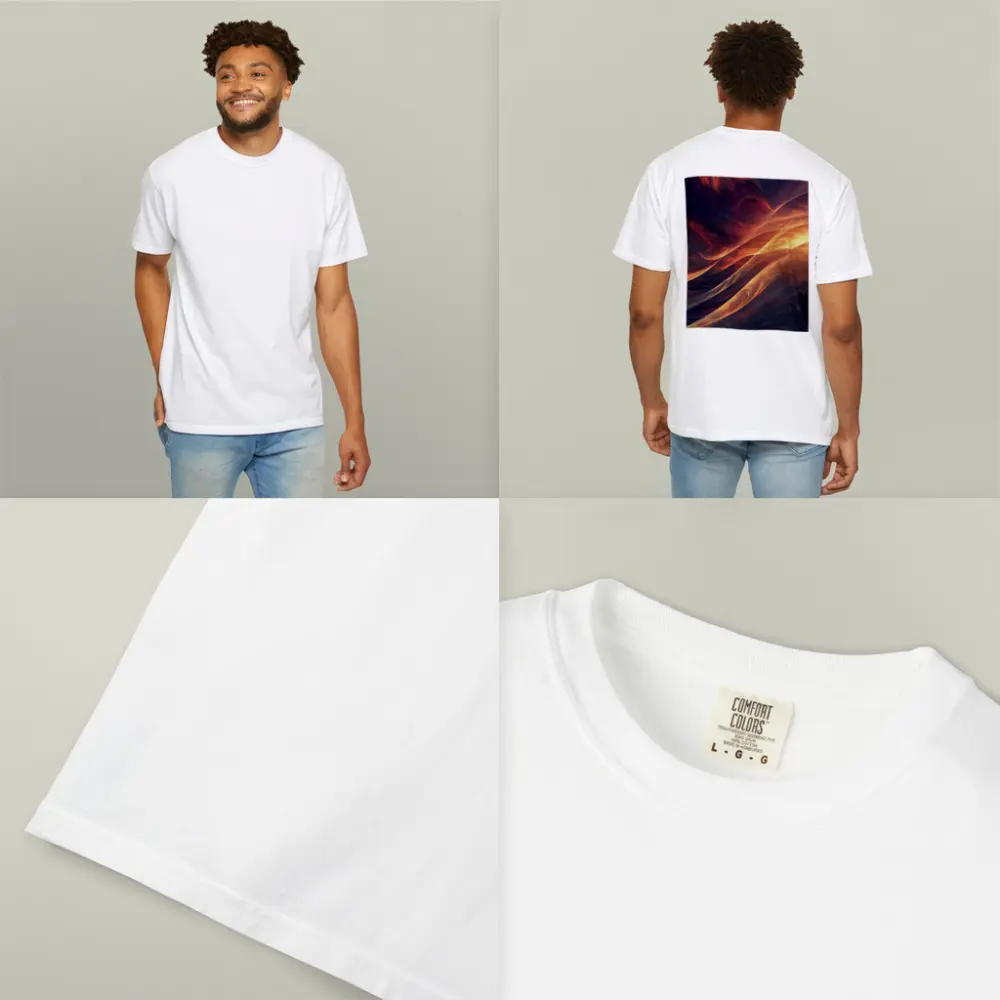 Fractal Flame Waves Dark Abstract Art – T-Shirts
