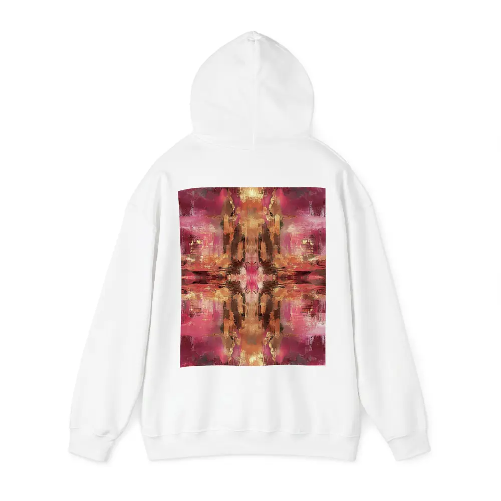 Pink Gold Abstract Mirrored Brushstroke Art – Hoodies