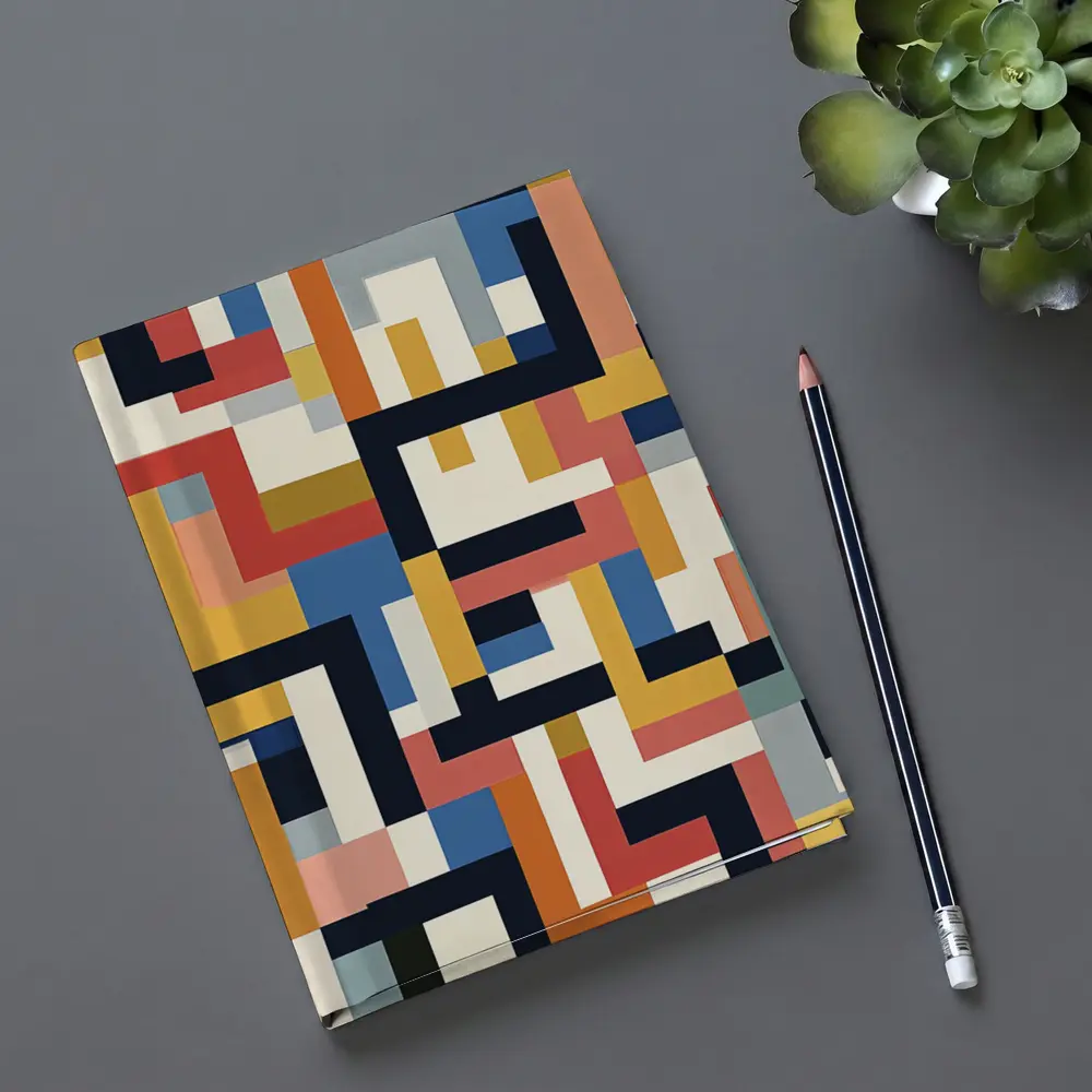 Bauhaus Geometric Abstract Color Block Pattern – Notebooks