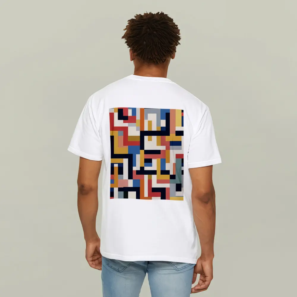 Bauhaus Geometric Abstract Color Block Pattern – T-Shirts