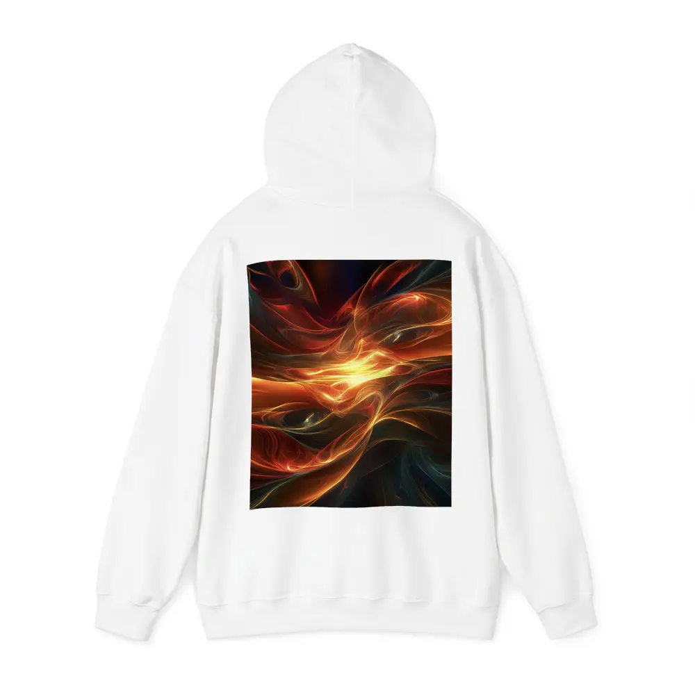 Fiery Abstract Swirling Waves Dark Background – Hoodies