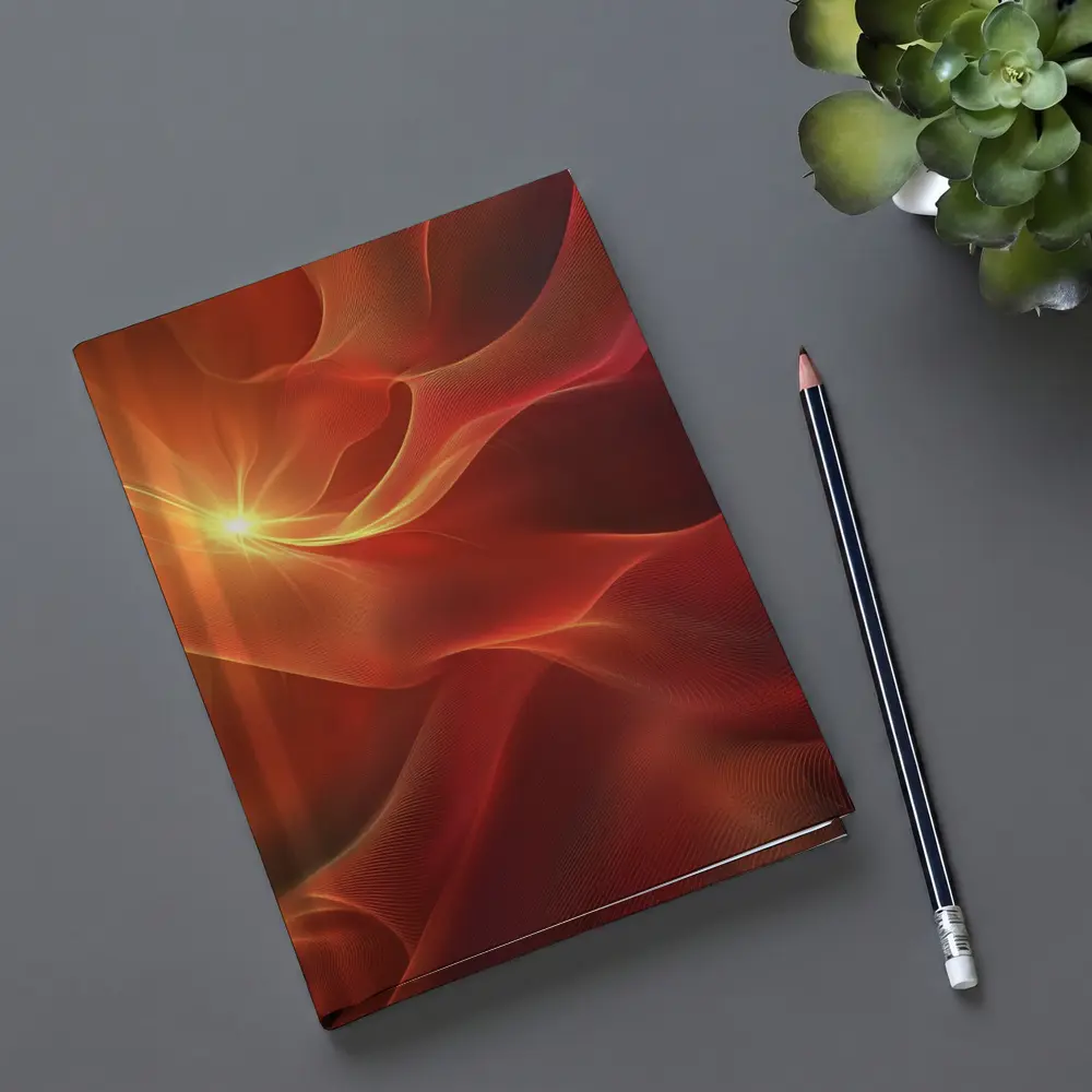 Red Abstract Flowing Waves Glowing Light – Notebooks