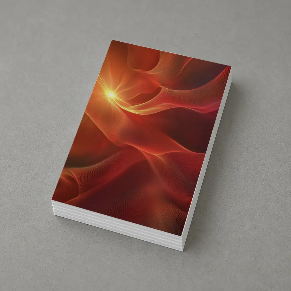 Red Abstract Flowing Waves Glowing Light – Postcards