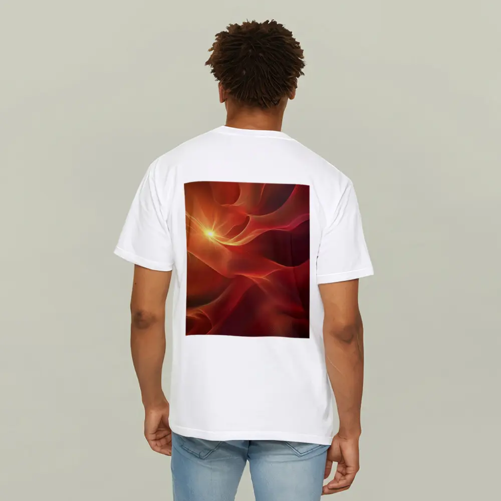 Red Abstract Flowing Waves Glowing Light – T-Shirts