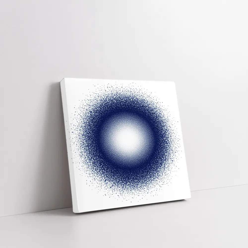 Dark Blue Dot Cluster Abstract Circle Art – Wall Art