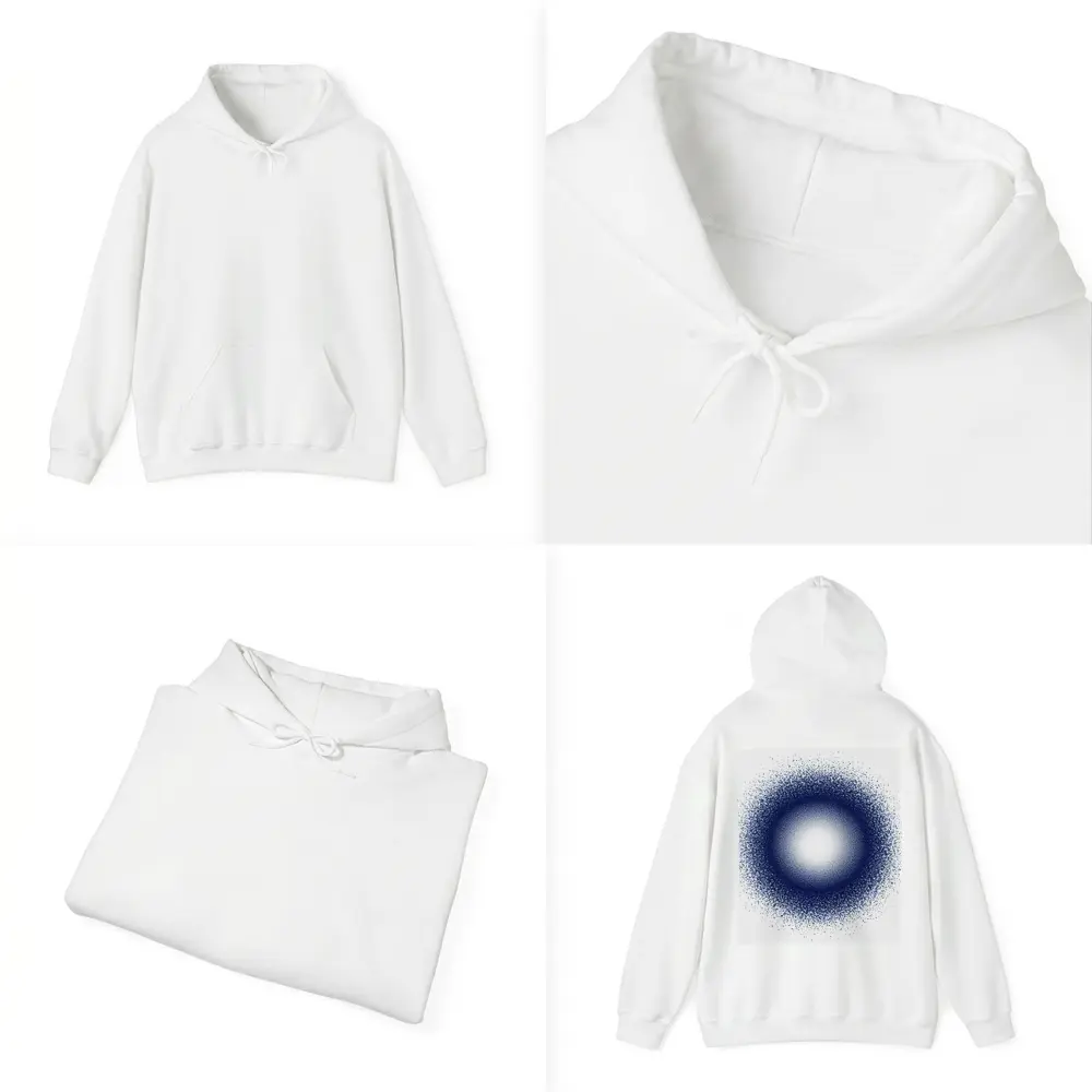 Dark Blue Dot Cluster Abstract Circle Art – Hoodies