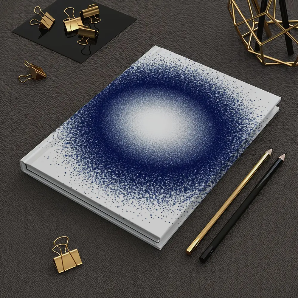 Dark Blue Dot Cluster Abstract Circle Art – Notebooks