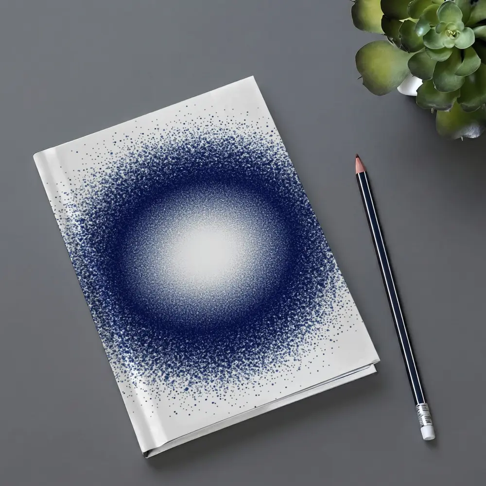 Dark Blue Dot Cluster Abstract Circle Art – Notebooks