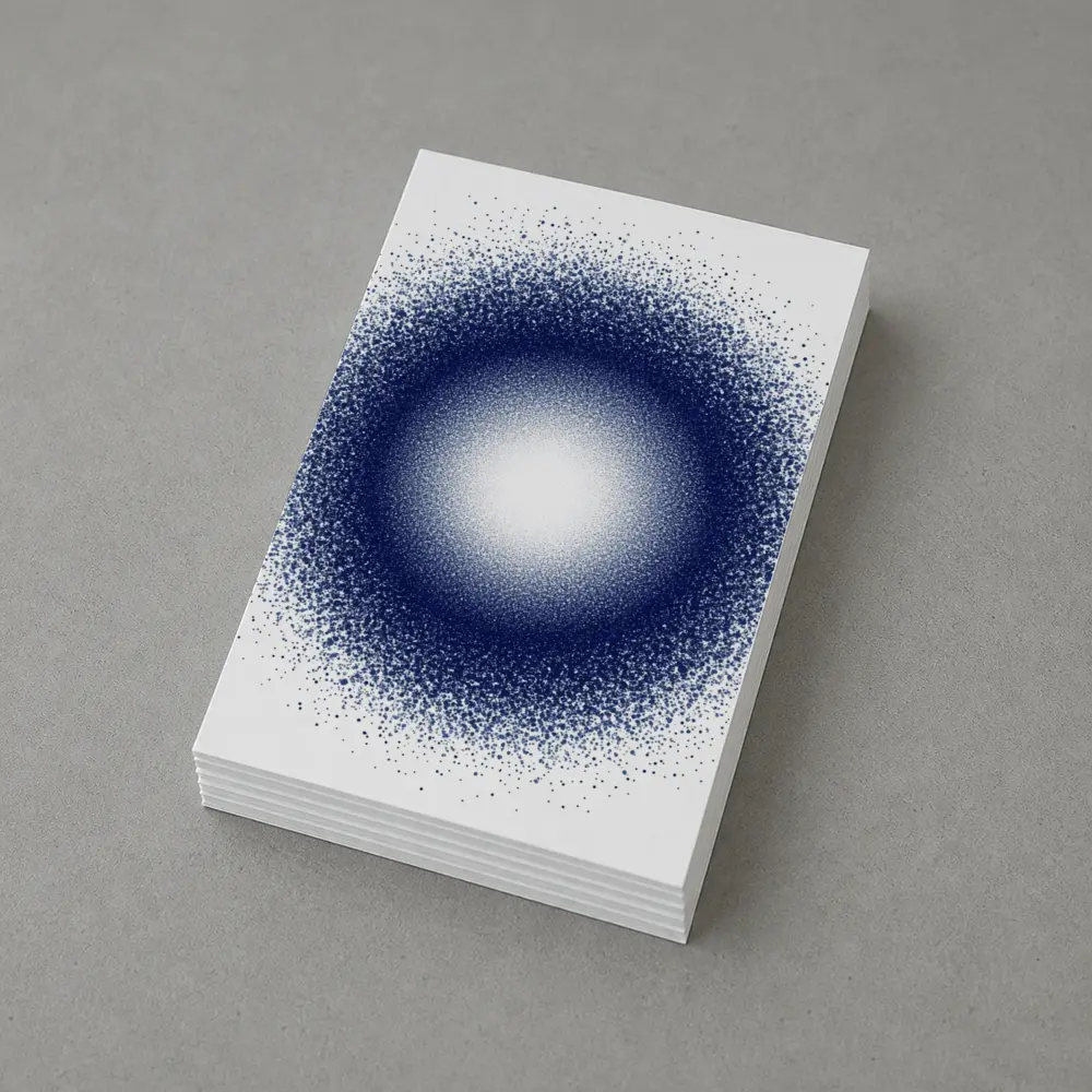 Dark Blue Dot Cluster Abstract Circle Art – Postcards