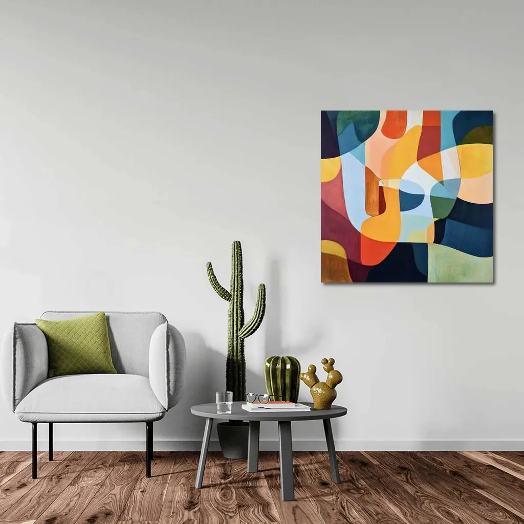 Bold Abstract Shapes Colorful Modern Art – Wall Art