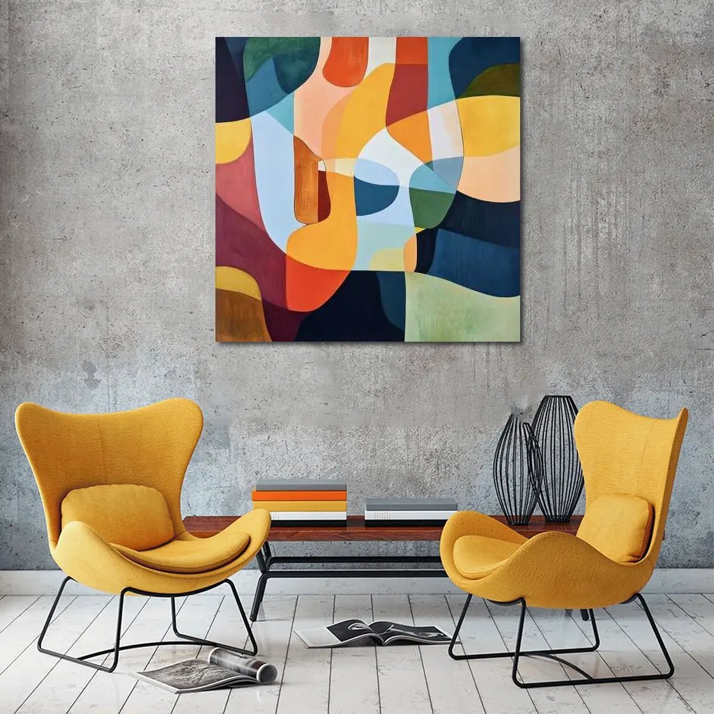 Bold Abstract Shapes Colorful Modern Art – Wall Art