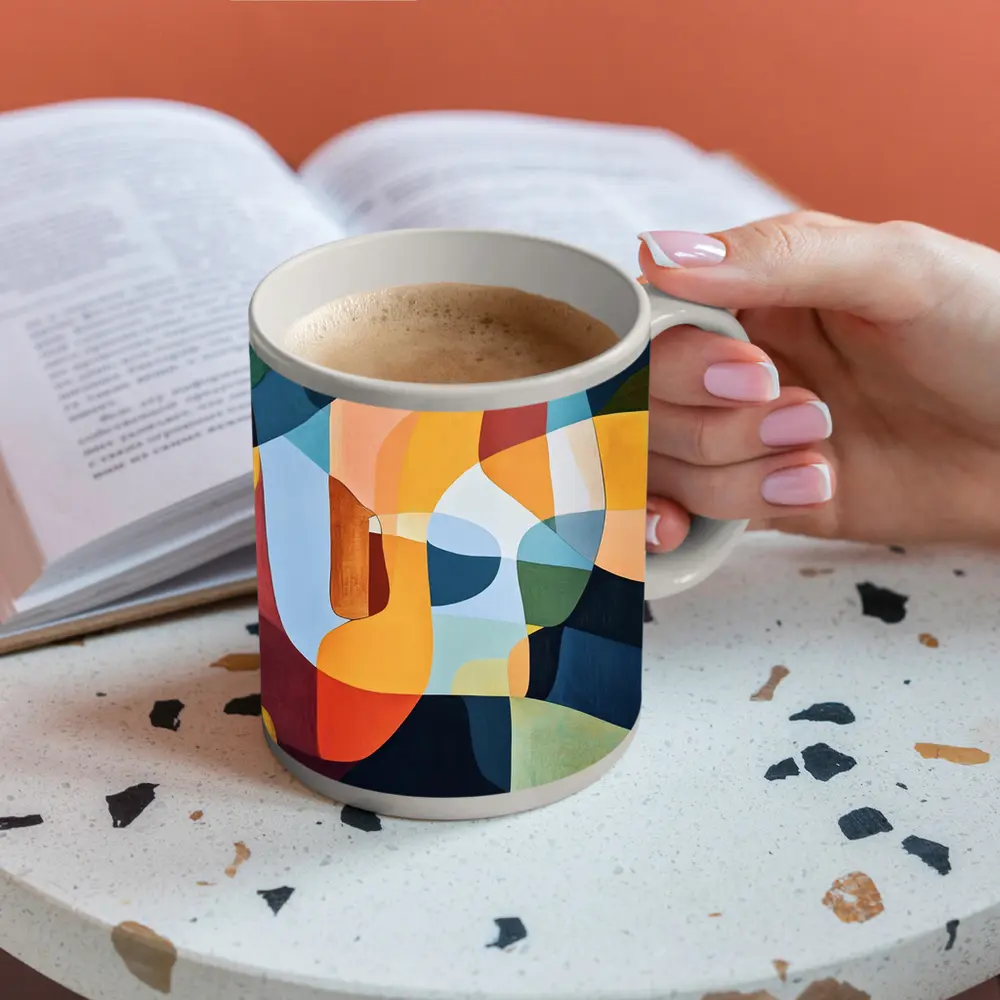 Bold Abstract Shapes Colorful Modern Art – Mugs