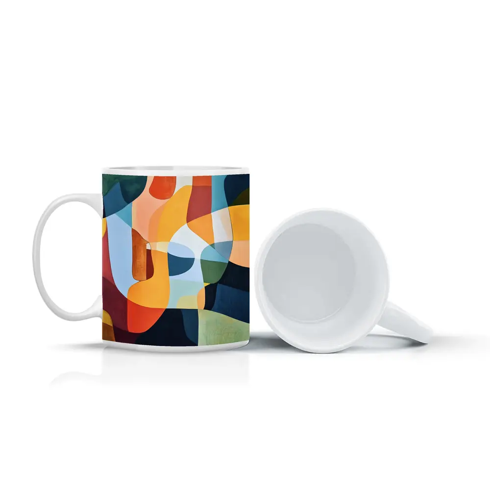 Bold Abstract Shapes Colorful Modern Art – Mugs