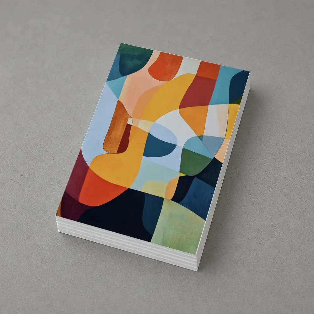 Bold Abstract Shapes Colorful Modern Art – Postcards