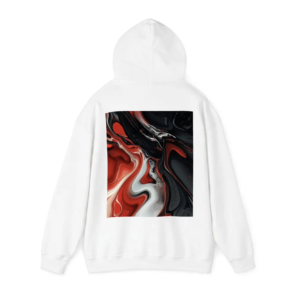 Red Black White Fluid Abstract Art – Hoodies