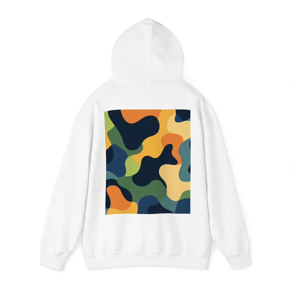 Modern Camouflage Abstract Pattern Navy Orange Green – Hoodies