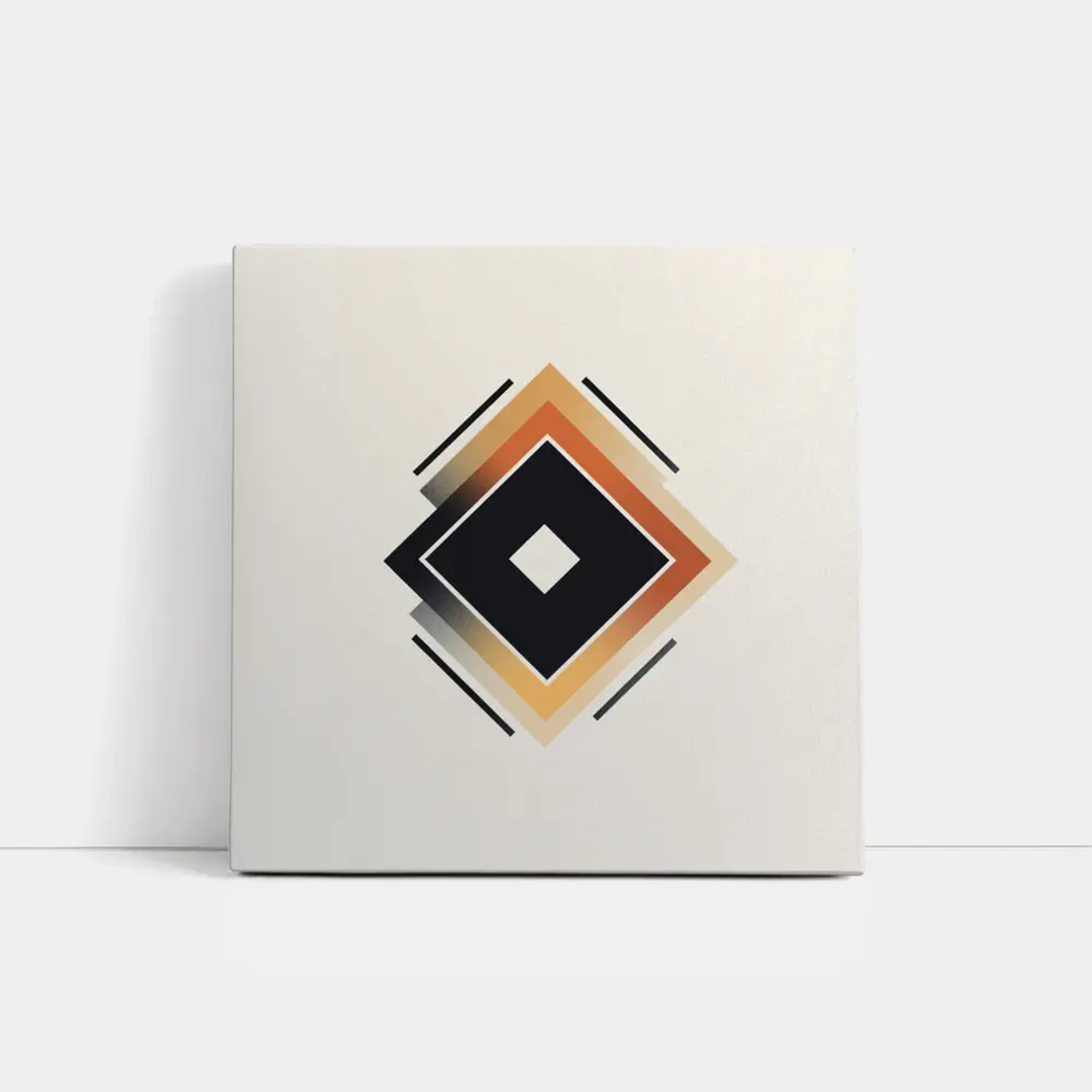 Nested Diamond Geometric Art Beige Background – Wall Art