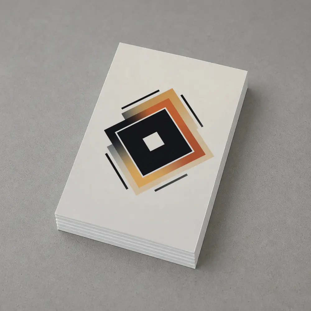 Nested Diamond Geometric Art Beige Background – Postcards