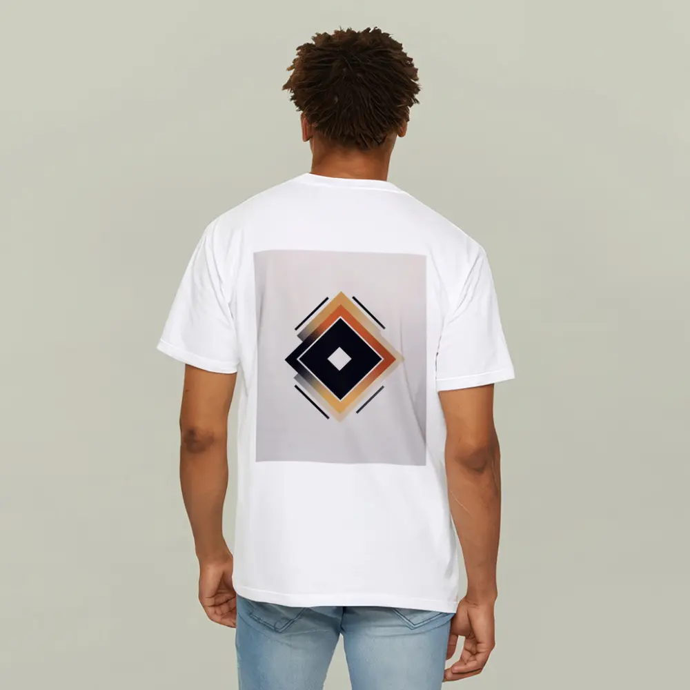 Nested Diamond Geometric Art Beige Background – T-Shirts