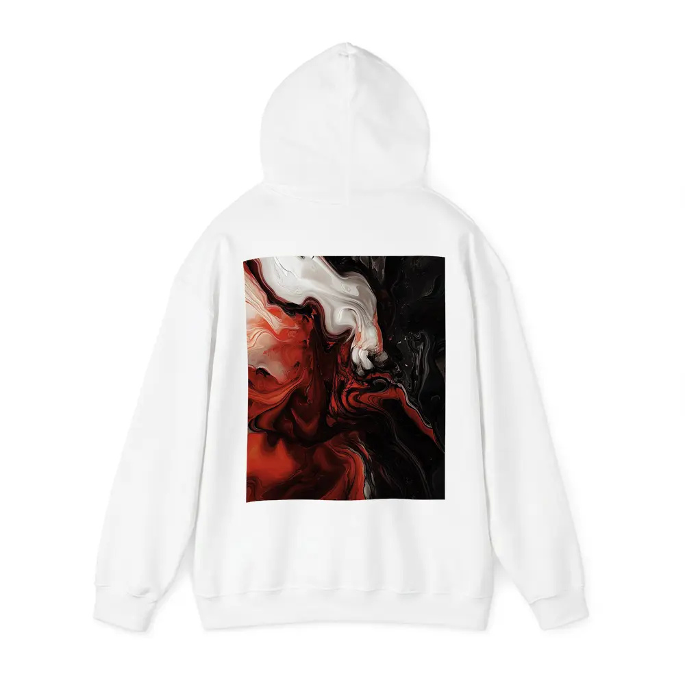 Red Black White Fluid Abstract Art – Hoodies