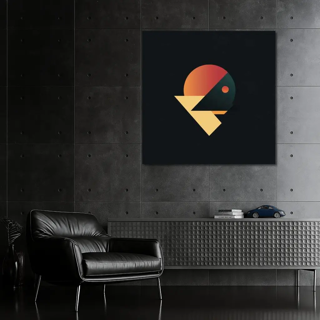 Geometric Bird Abstract Dark Background Art – Wall Art