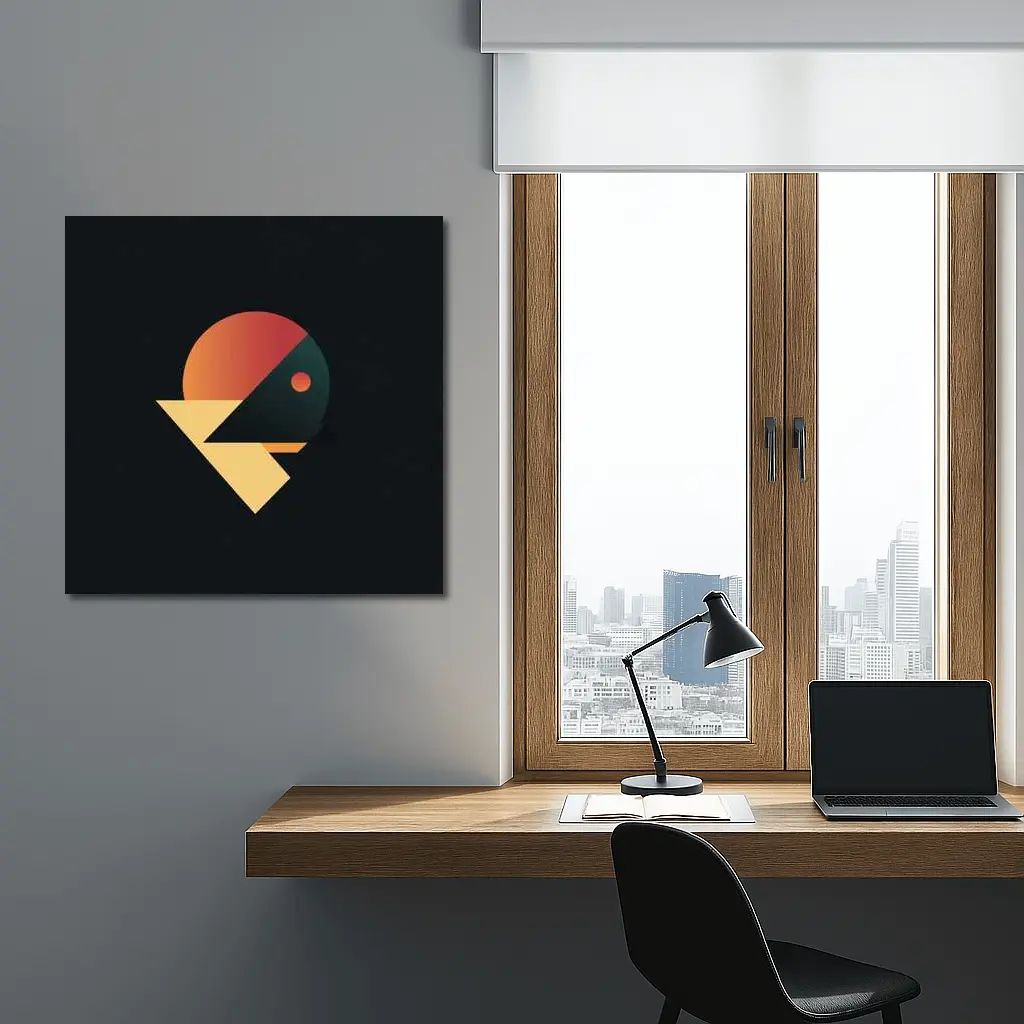 Geometric Bird Abstract Dark Background Art – Wall Art