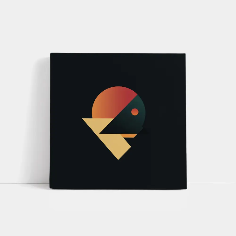 Geometric Bird Abstract Dark Background Art – Wall Art