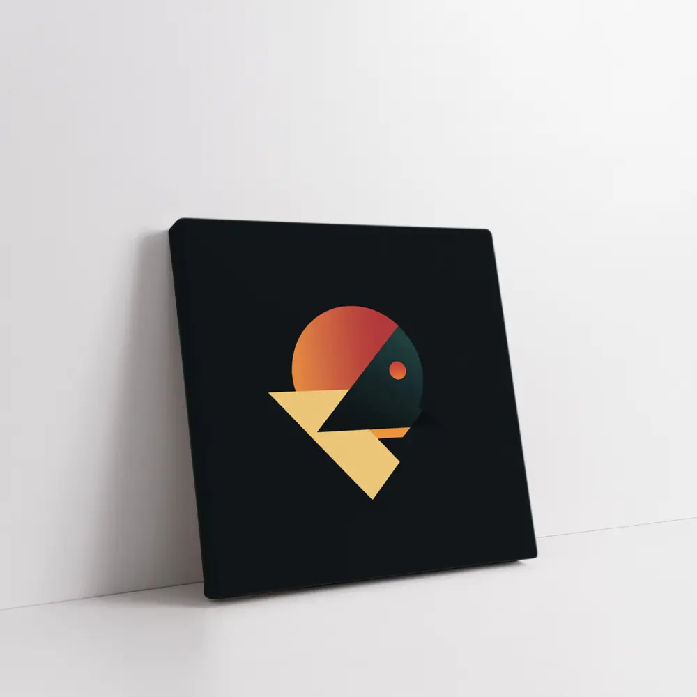 Geometric Bird Abstract Dark Background Art – Wall Art